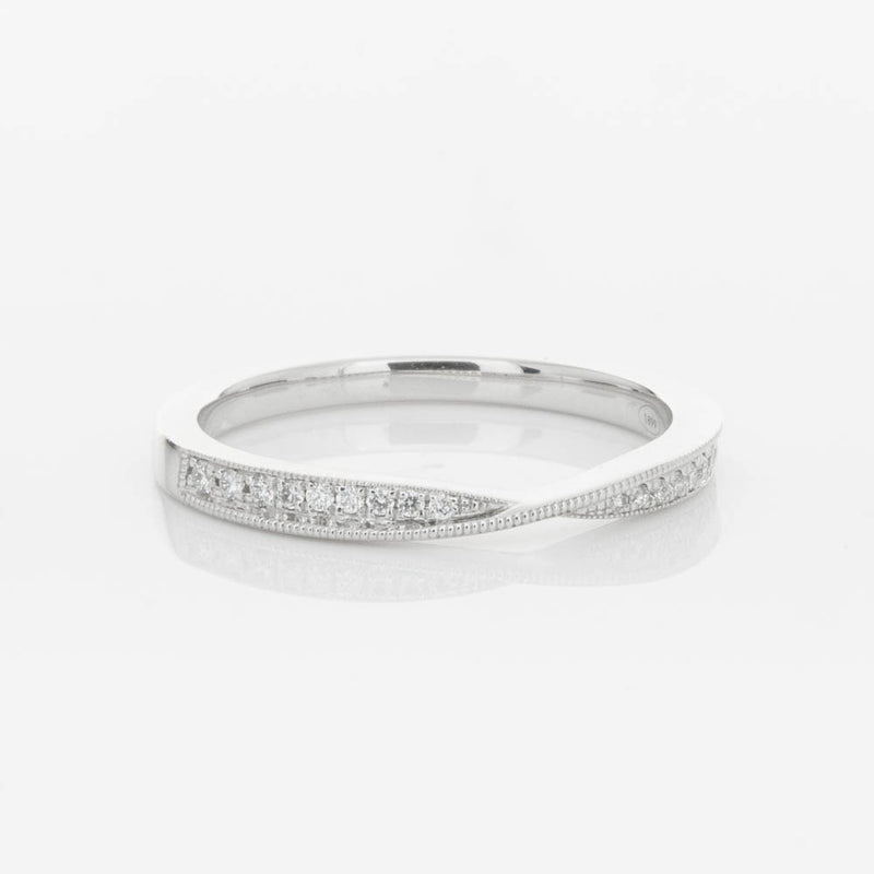 18ct White Gold .09ct Diamond Zenith Band-Ring-Walker & Hall