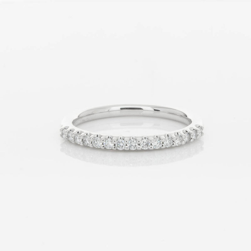 18ct White Gold .20ct Diamond Manhattan Band-Ring-Walker & Hall