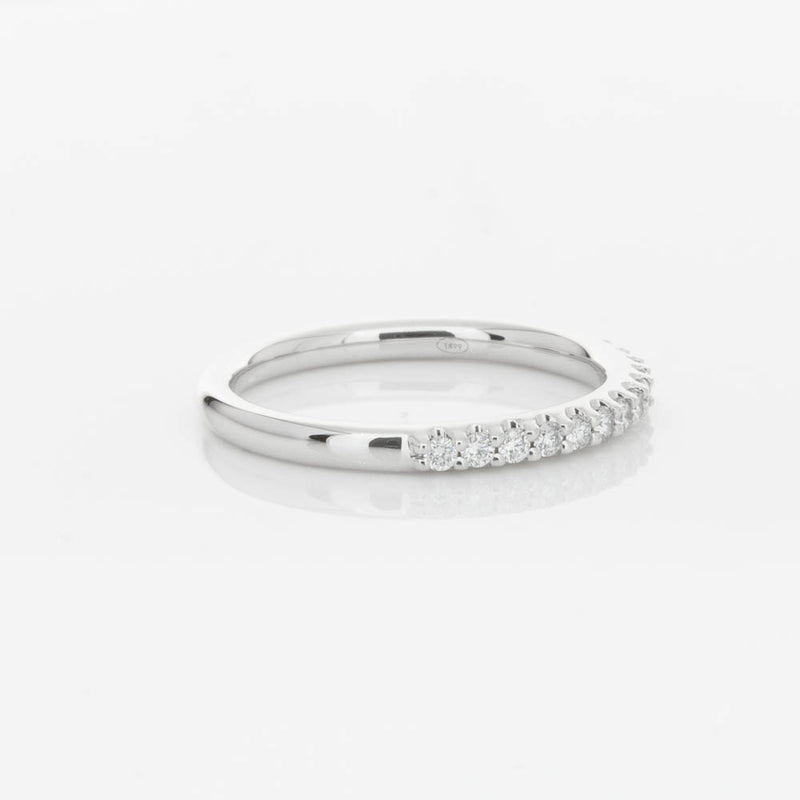 18ct White Gold .20ct Diamond Manhattan Band-Ring-Walker & Hall
