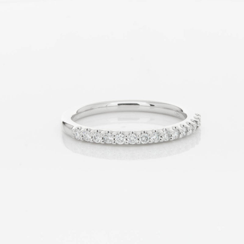 18ct White Gold .20ct Diamond Manhattan Band-Ring-Walker & Hall