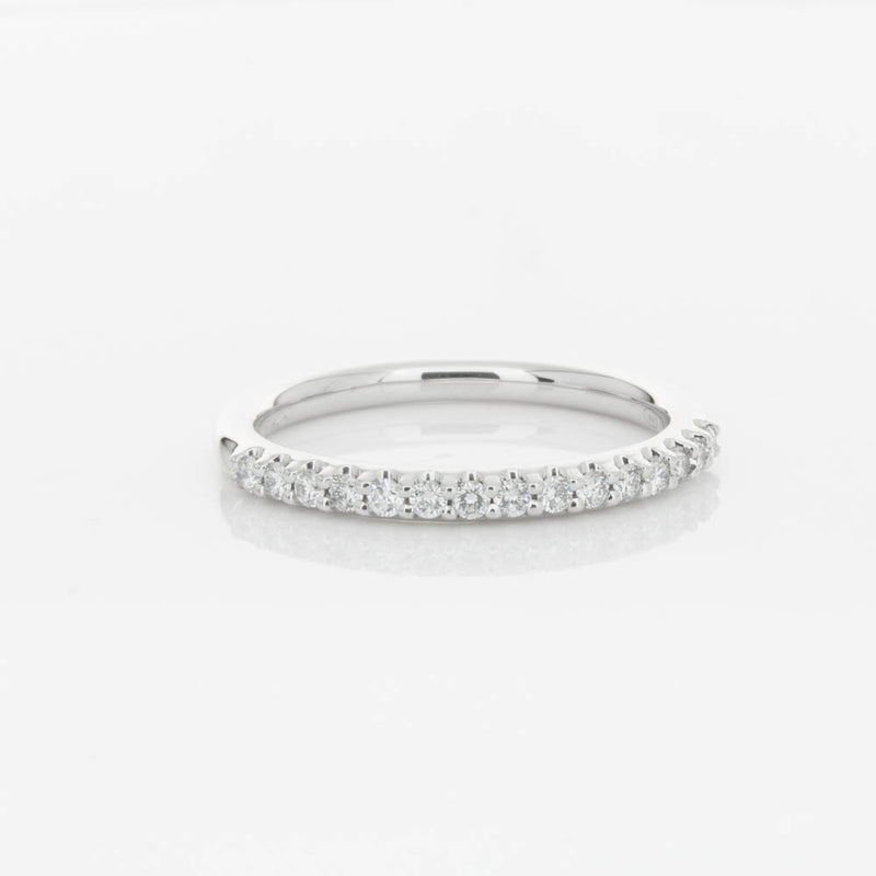18ct White Gold .20ct Diamond Manhattan Band-Ring-Walker & Hall