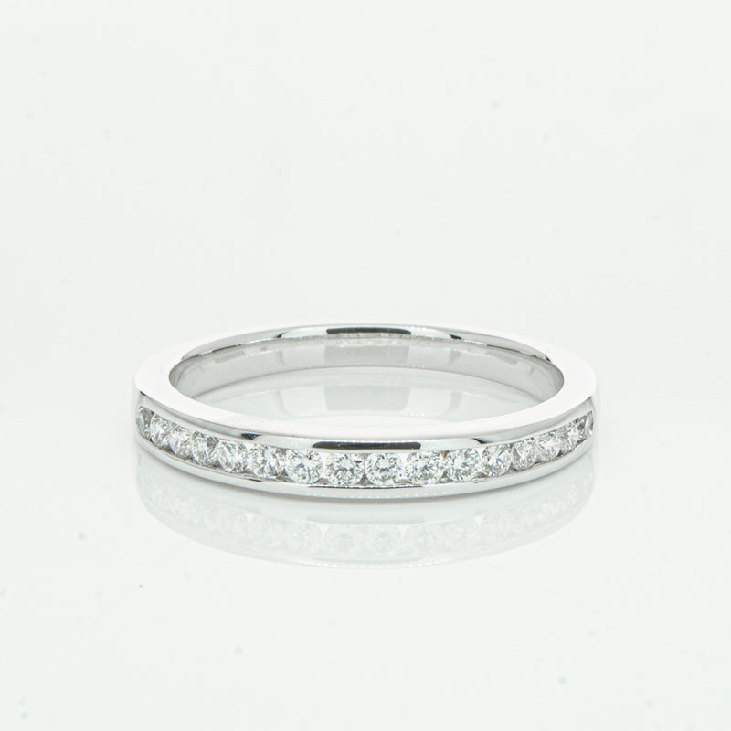 18ct White Gold .28ct Diamond Avalon Band-Ring-Walker & Hall