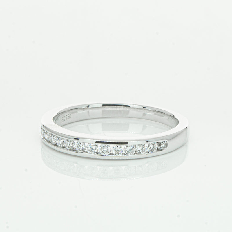18ct White Gold .28ct Diamond Avalon Band-Ring-Walker & Hall