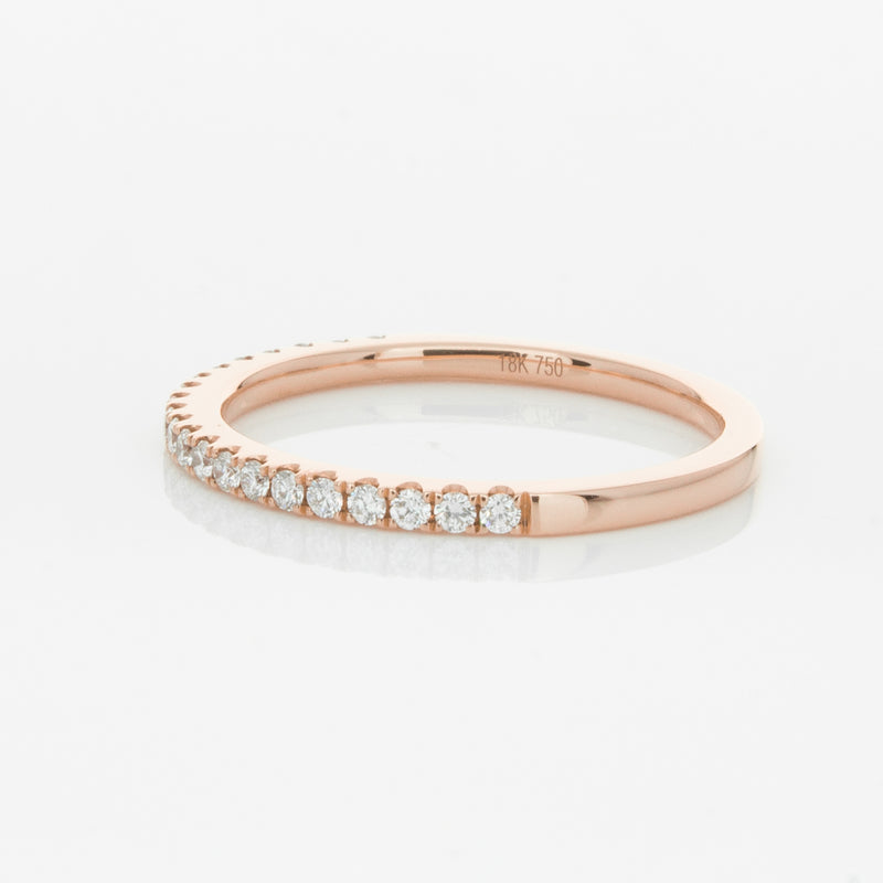 18ct Rose Gold Diamond Millie Band-Ring-Walker & Hall