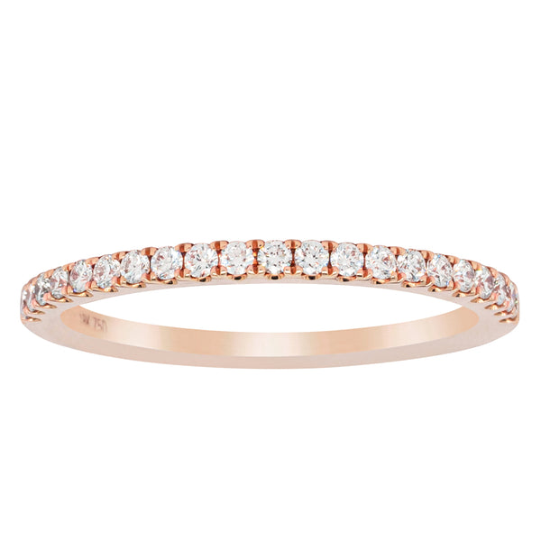 18ct Rose Gold Diamond Millie Band - Ring - Walker & Hall