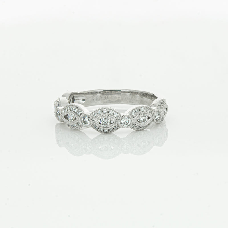 18ct White Gold Diamond Band-Ring-Walker & Hall