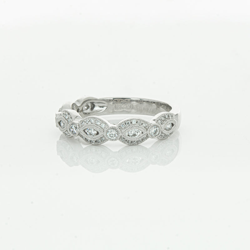 18ct White Gold Diamond Band-Ring-Walker & Hall