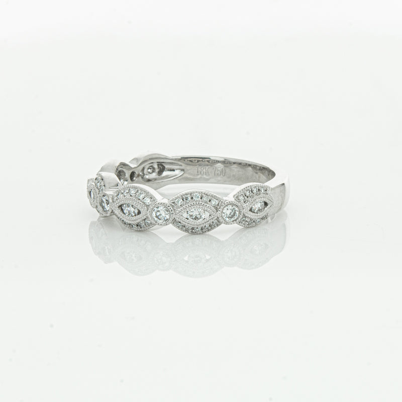 18ct White Gold Diamond Band-Ring-Walker & Hall