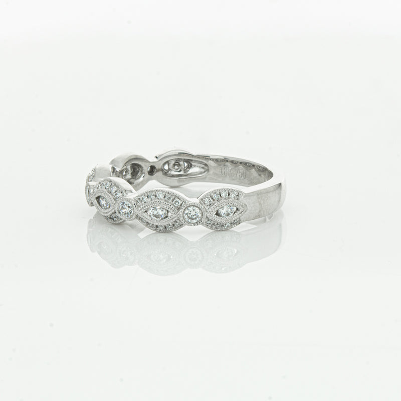 18ct White Gold Diamond Band-Ring-Walker & Hall