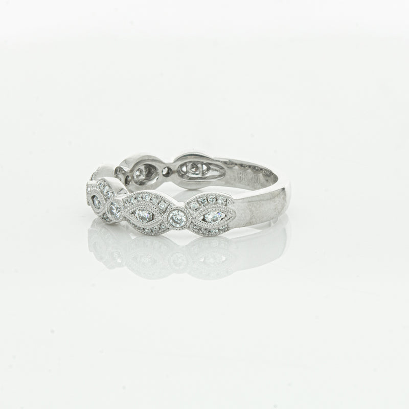18ct White Gold Diamond Band-Ring-Walker & Hall