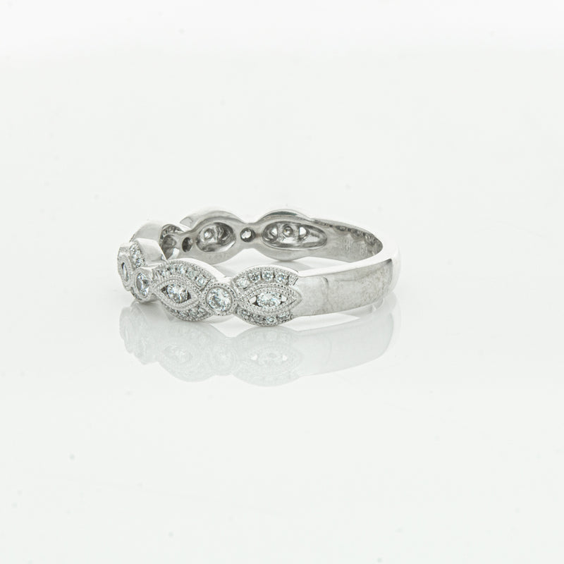 18ct White Gold Diamond Band-Ring-Walker & Hall