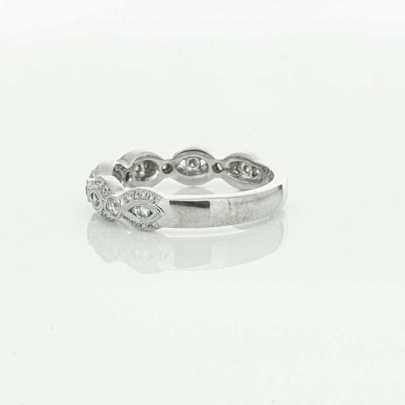 18ct White Gold Diamond Band-Ring-Walker & Hall