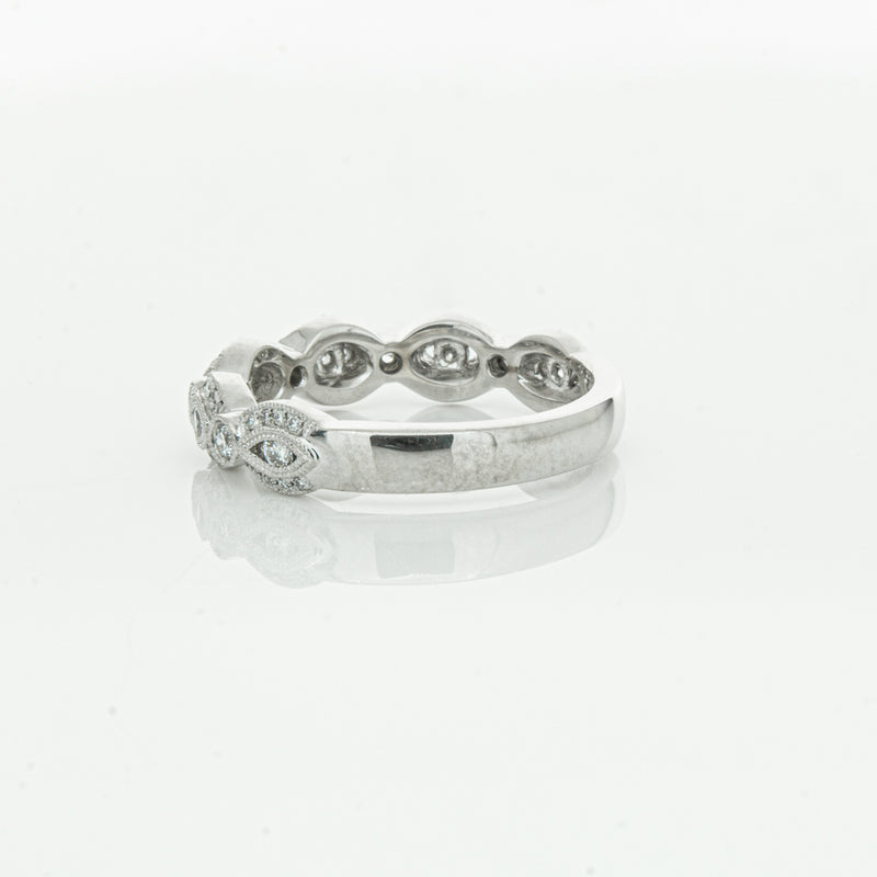 18ct White Gold Diamond Band-Ring-Walker & Hall