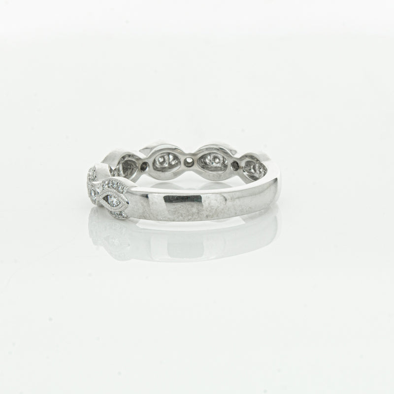 18ct White Gold Diamond Band-Ring-Walker & Hall