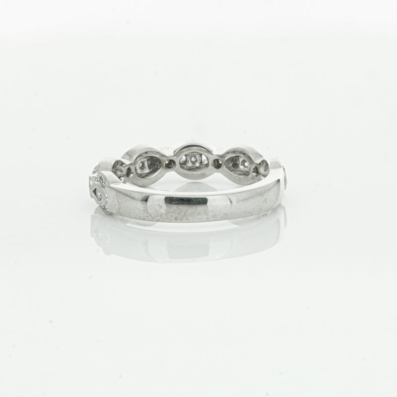 18ct White Gold Diamond Band-Ring-Walker & Hall