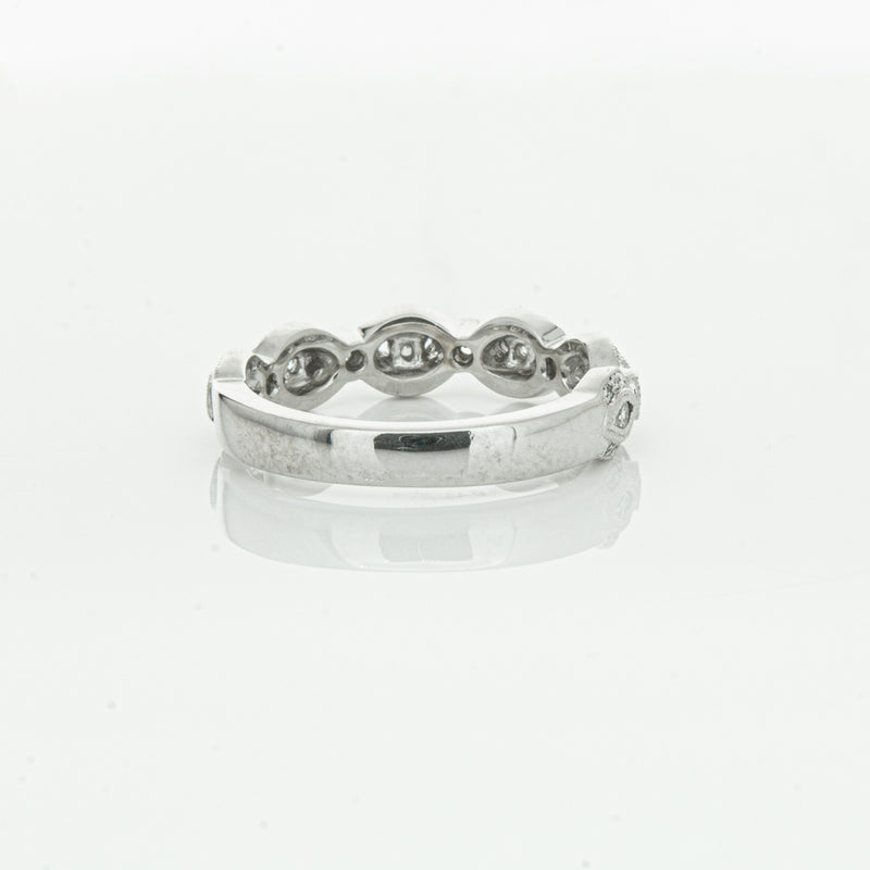 18ct White Gold Diamond Band-Ring-Walker & Hall