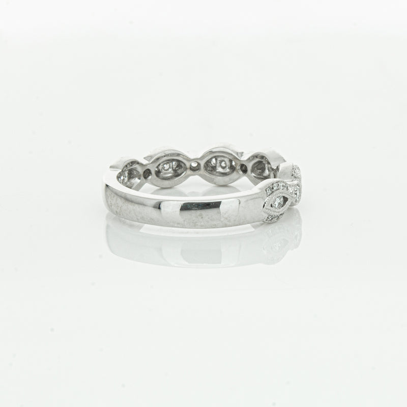 18ct White Gold Diamond Band-Ring-Walker & Hall