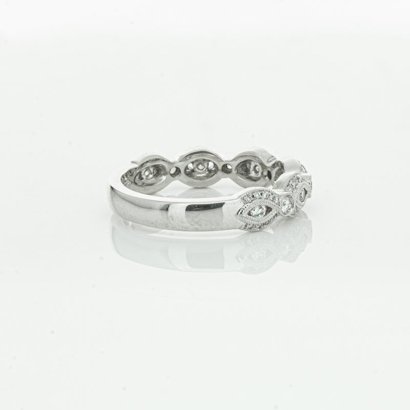 18ct White Gold Diamond Band-Ring-Walker & Hall