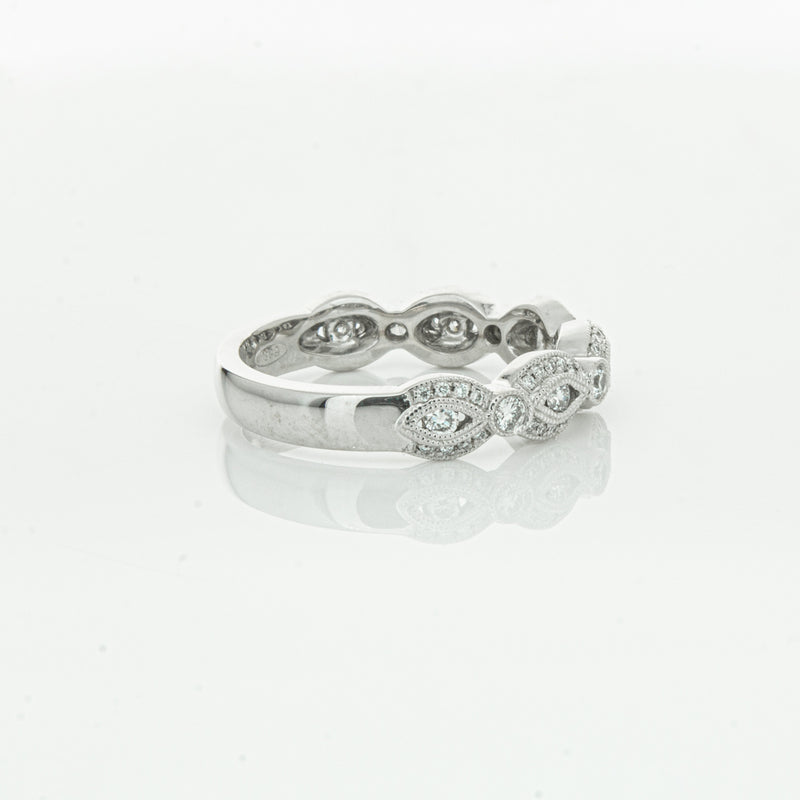 18ct White Gold Diamond Band-Ring-Walker & Hall