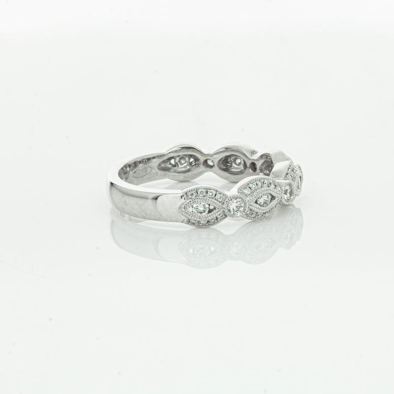 18ct White Gold Diamond Band-Ring-Walker & Hall