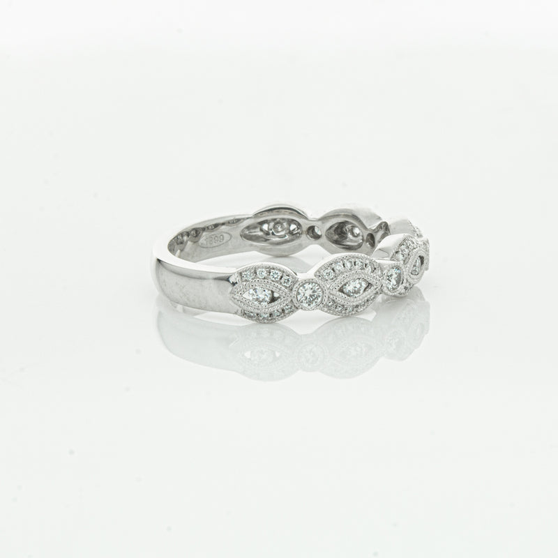 18ct White Gold Diamond Band-Ring-Walker & Hall