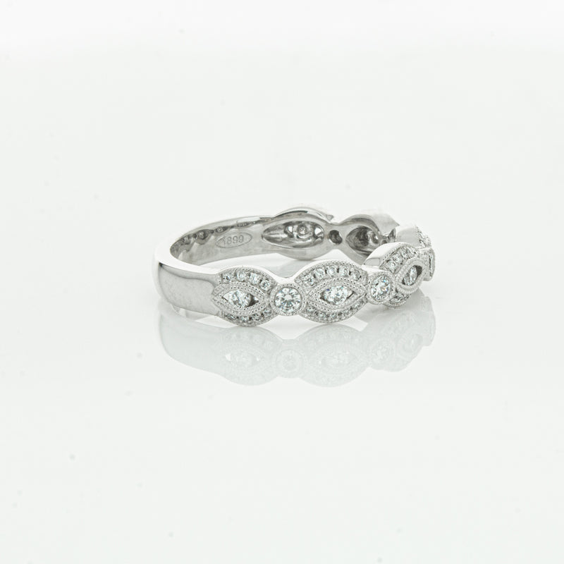 18ct White Gold Diamond Band-Ring-Walker & Hall