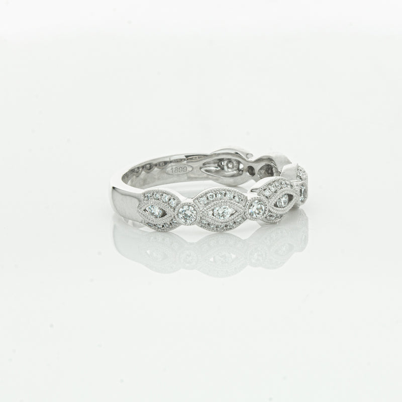 18ct White Gold Diamond Band-Ring-Walker & Hall
