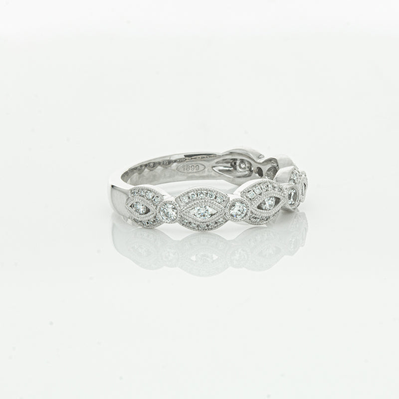 18ct White Gold Diamond Band-Ring-Walker & Hall