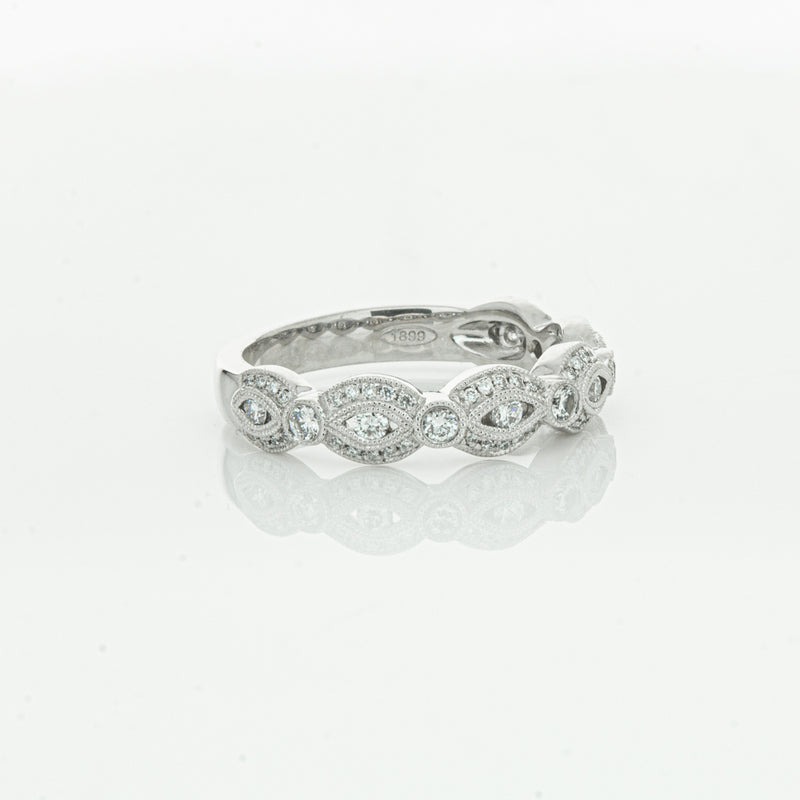 18ct White Gold Diamond Band-Ring-Walker & Hall
