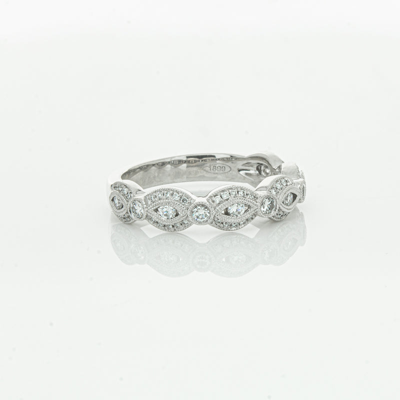 18ct White Gold Diamond Band-Ring-Walker & Hall