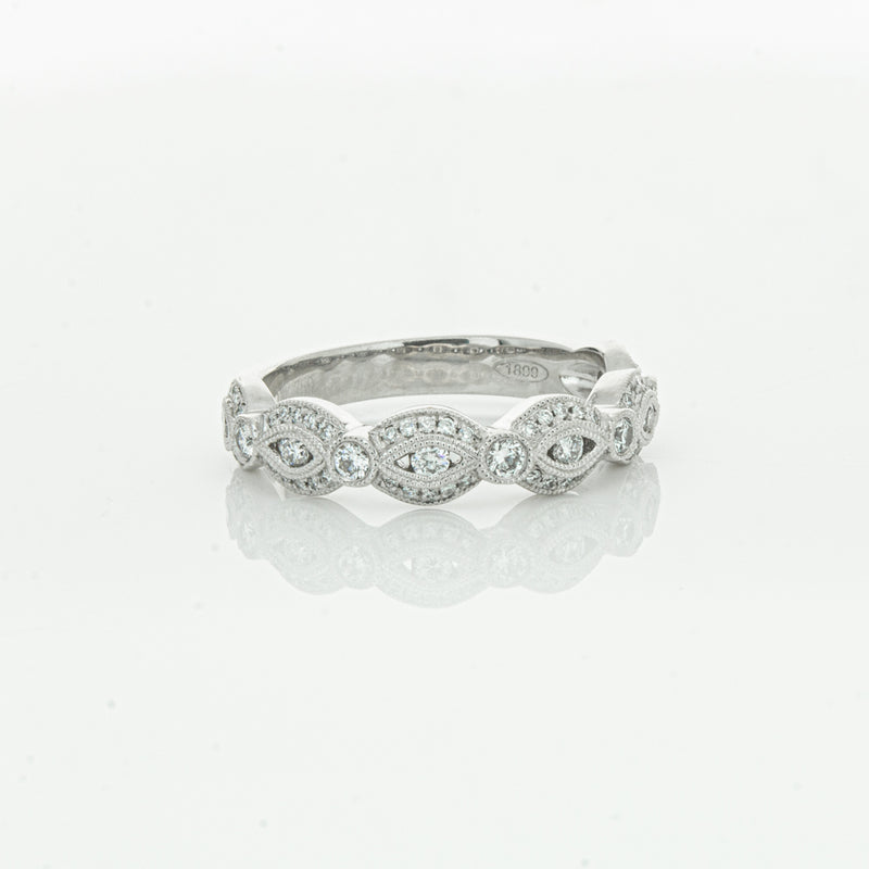 18ct White Gold Diamond Band-Ring-Walker & Hall