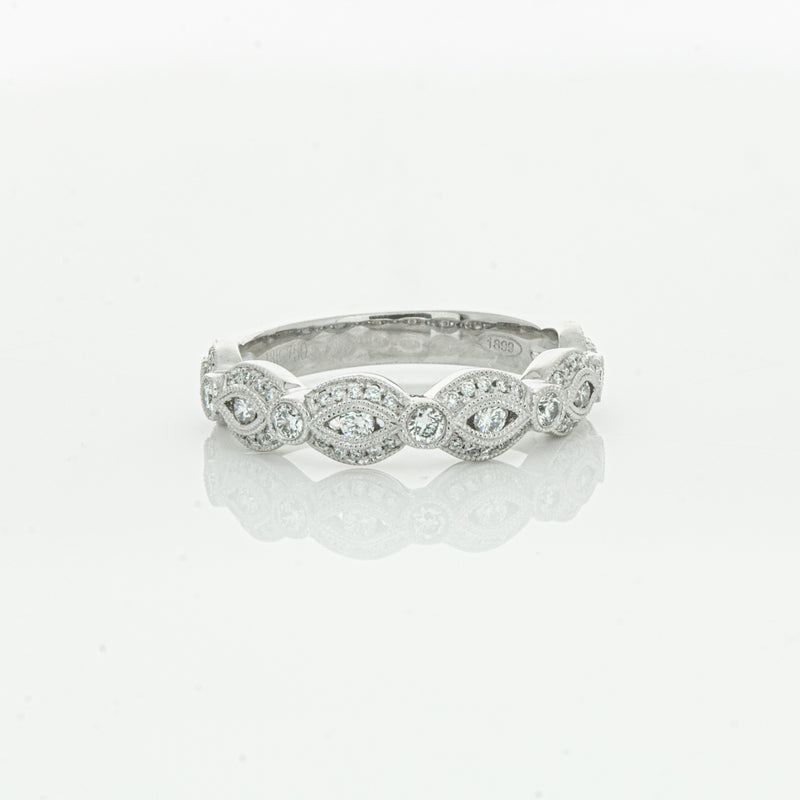 18ct White Gold Diamond Band-Ring-Walker & Hall