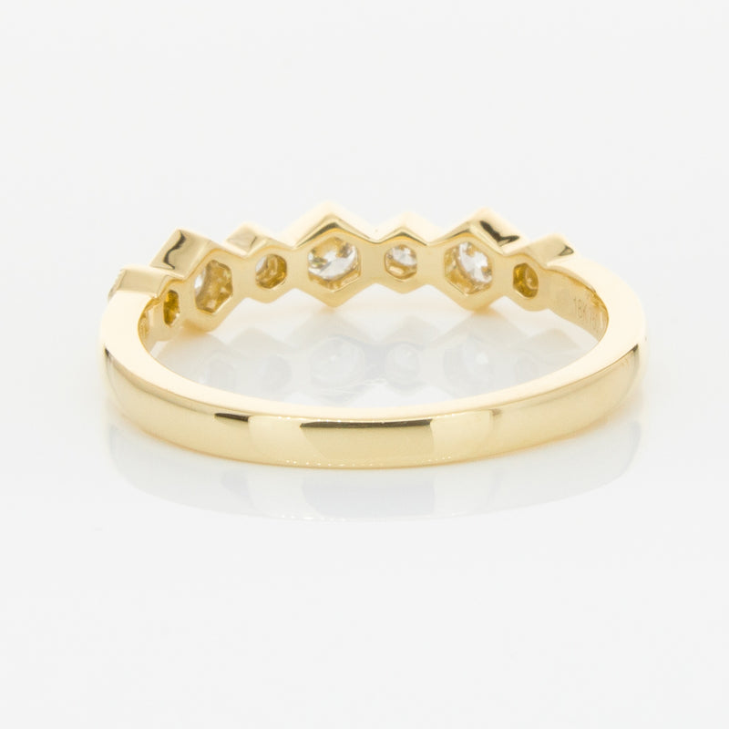 18ct Yellow Gold Diamond Deco Band-Ring-Walker & Hall