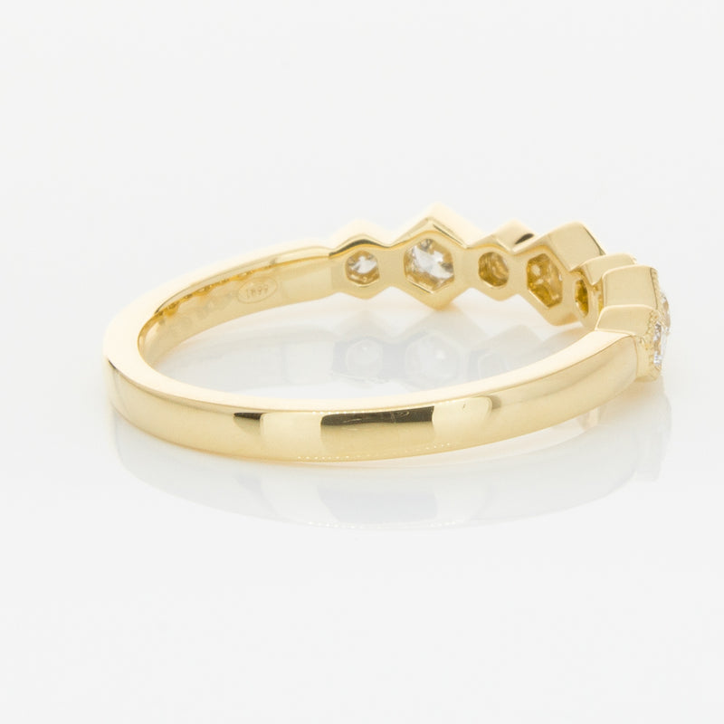 18ct Yellow Gold Diamond Deco Band-Ring-Walker & Hall