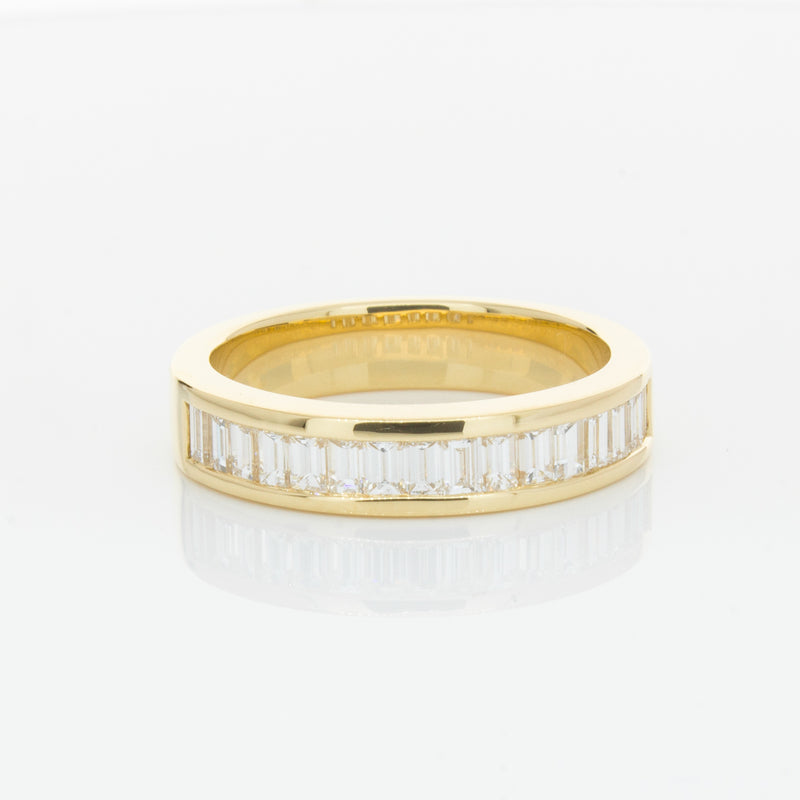 18ct Yellow Gold .80ct Baguette Diamond Eternity Ring-Ring-Walker & Hall