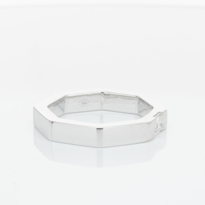 18ct White Gold Diamond Band-Ring-Walker & Hall