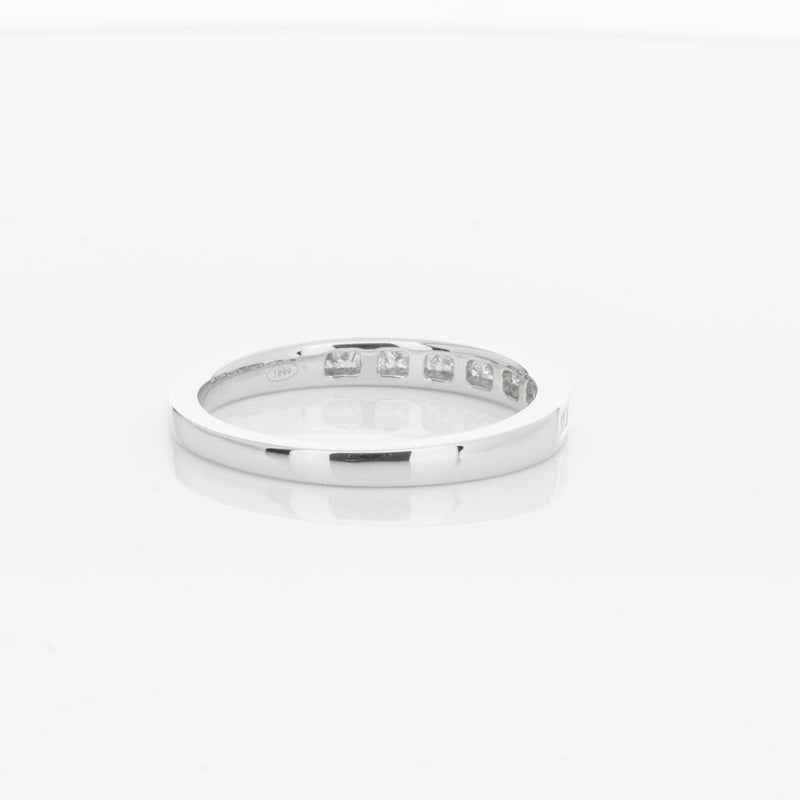 18ct White Gold Princess Cut Diamond Band-Ring-Walker & Hall