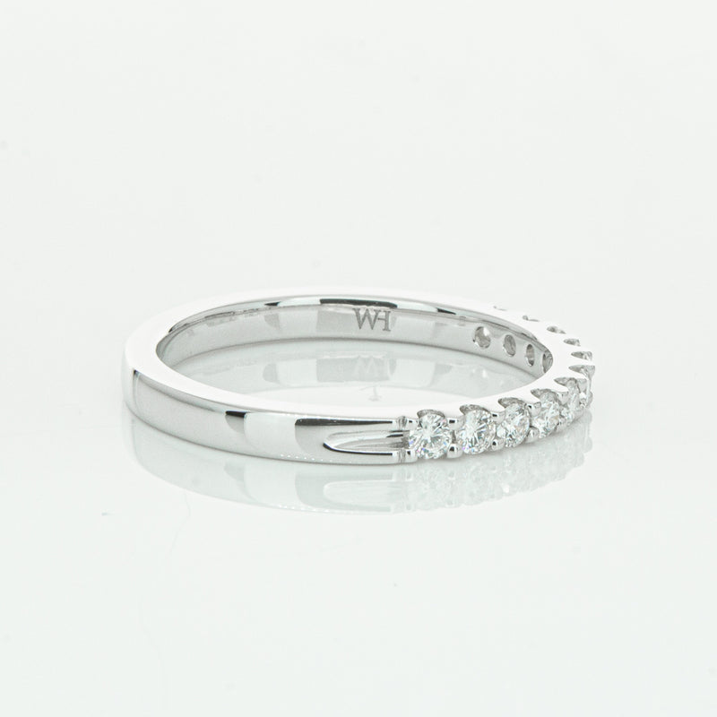 14ct White Gold Diamond Luna Band-Ring-Walker & Hall
