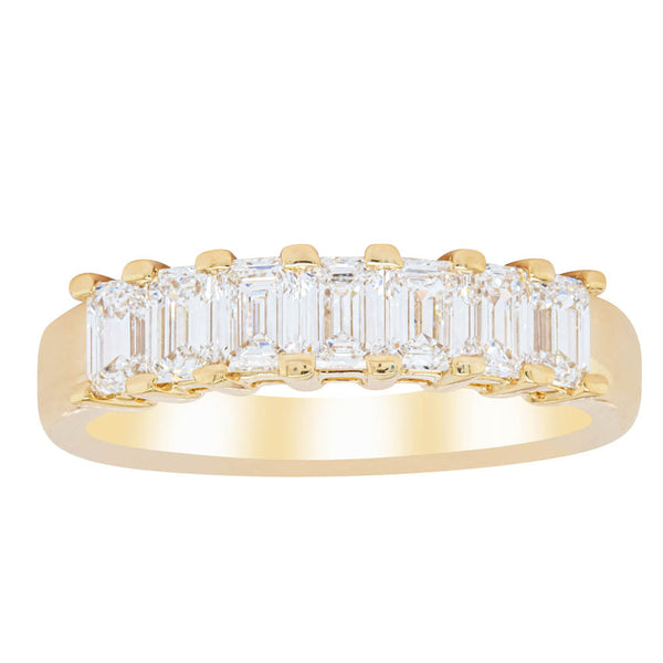 18ct Yellow Gold 1.30ct Emerald Cut Diamond Asra Ring - Ring - Walker & Hall