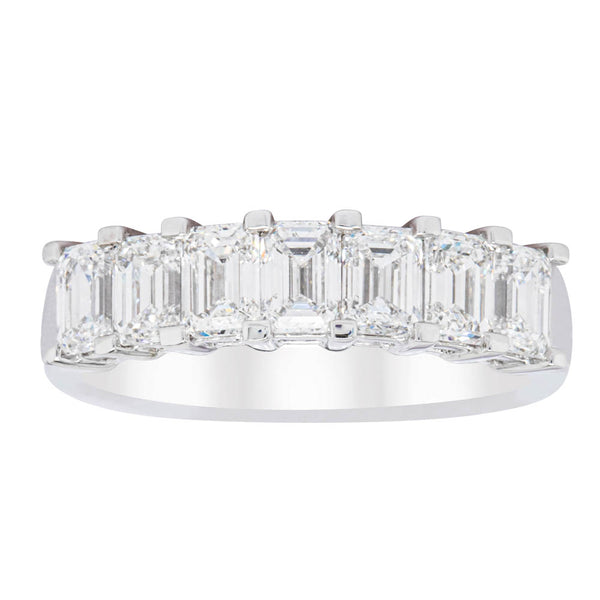 18ct White Gold 2.14ct Emerald Cut Diamond Asra Ring - Walker & Hall