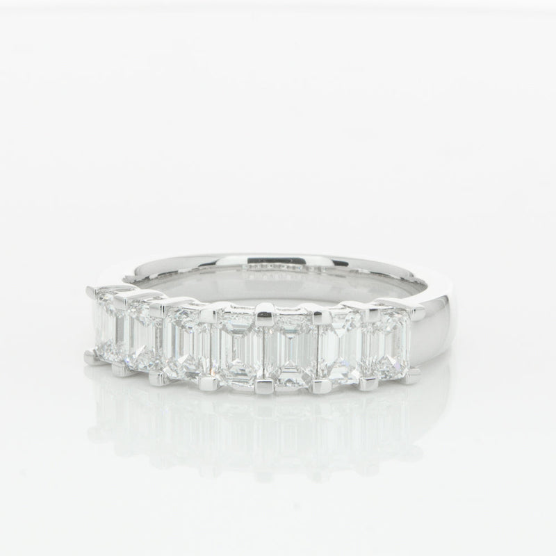 18ct White Gold 1.30ct Emerald Cut Diamond Asra Ring-Ring-Walker & Hall