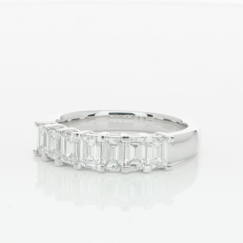 18ct White Gold 1.30ct Emerald Cut Diamond Asra Ring-Ring-Walker & Hall