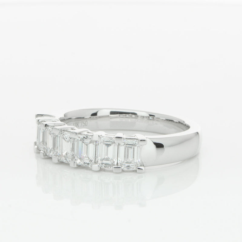 18ct White Gold 1.30ct Emerald Cut Diamond Asra Ring-Ring-Walker & Hall