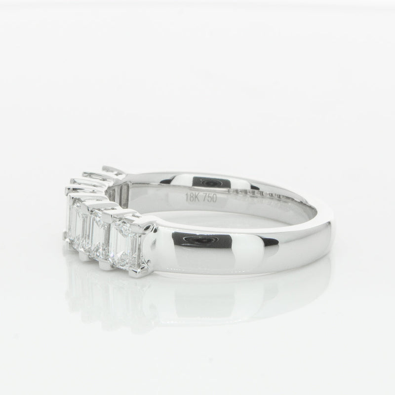 18ct White Gold 1.30ct Emerald Cut Diamond Asra Ring-Ring-Walker & Hall