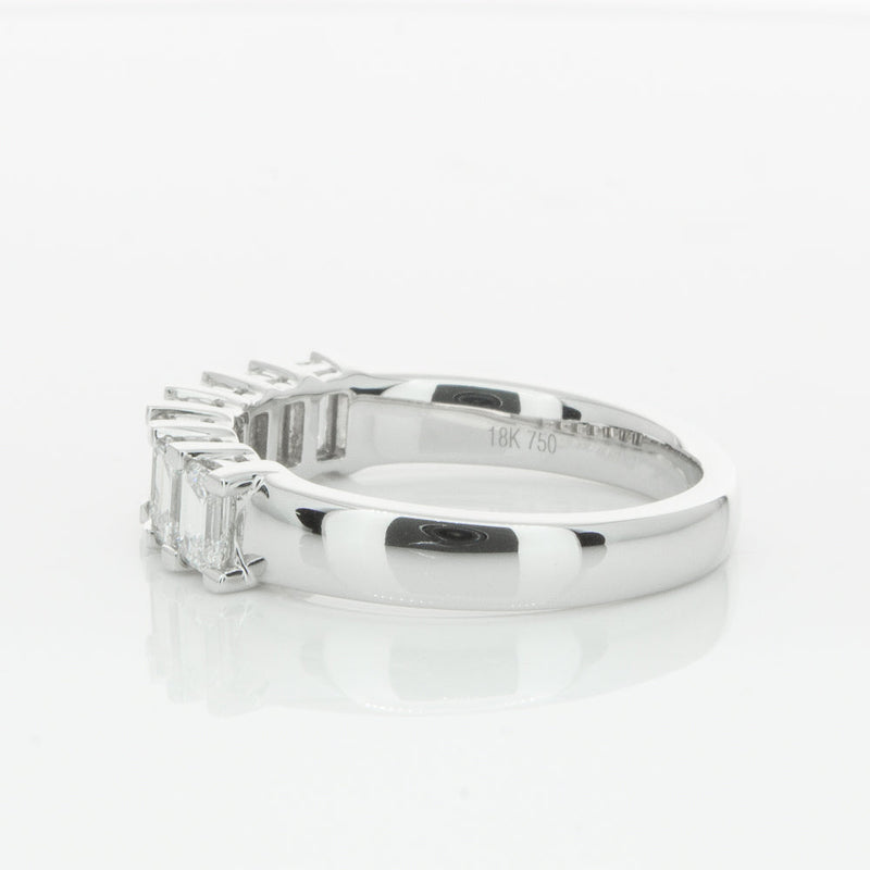 18ct White Gold 1.30ct Emerald Cut Diamond Asra Ring-Ring-Walker & Hall