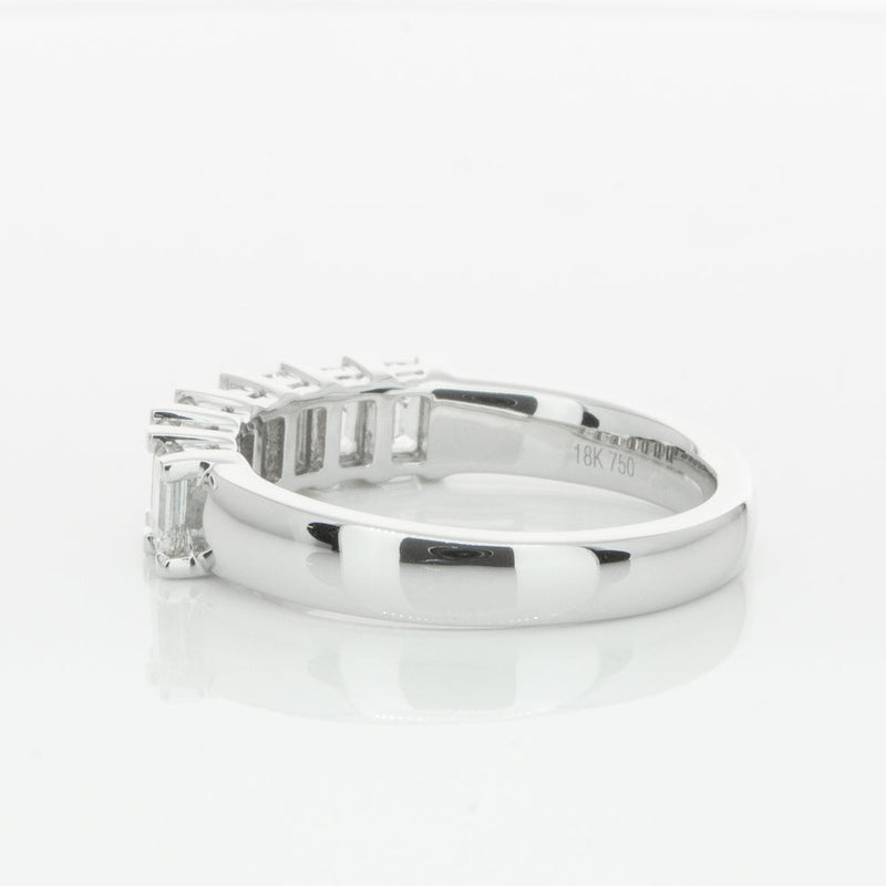 18ct White Gold 1.30ct Emerald Cut Diamond Asra Ring-Ring-Walker & Hall
