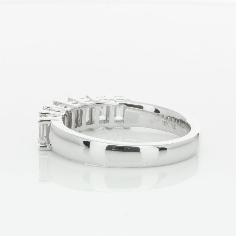 18ct White Gold 1.30ct Emerald Cut Diamond Asra Ring-Ring-Walker & Hall