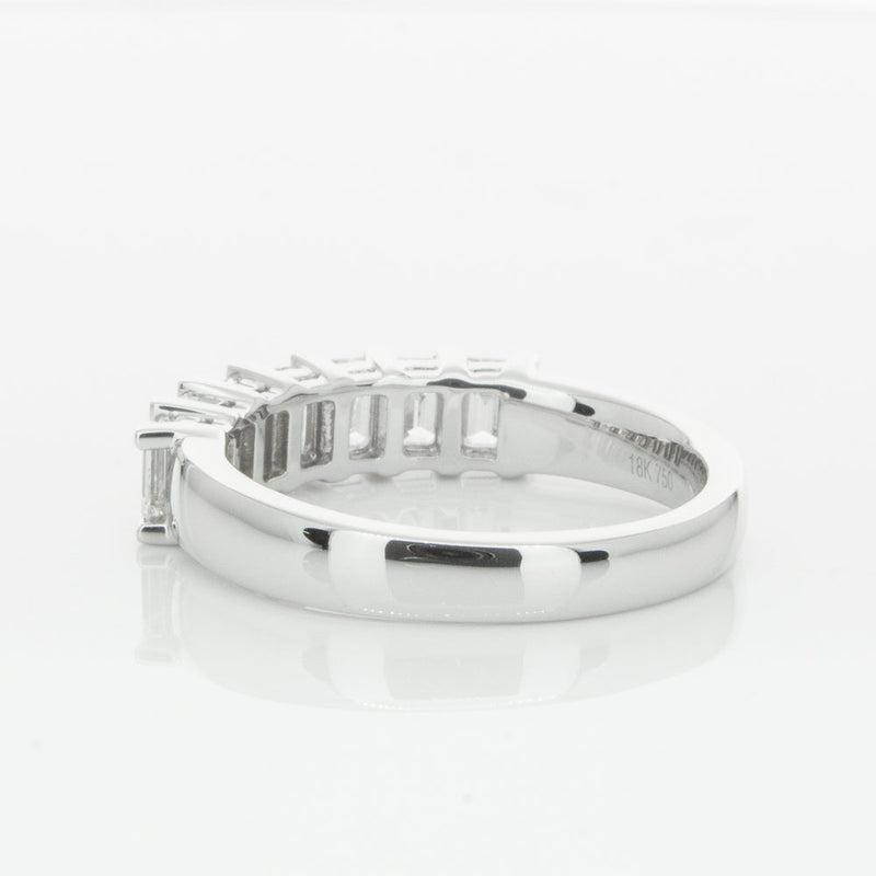 18ct White Gold 1.35ct Emerald Cut Diamond Asra Ring-Ring-Walker & Hall