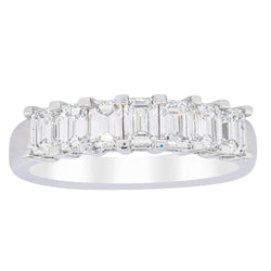 18ct White Gold 1.32ct Emerald Cut Diamond Asra Ring - Walker & Hall