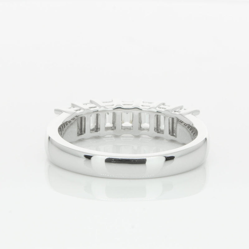 18ct White Gold 1.30ct Emerald Cut Diamond Asra Ring-Ring-Walker & Hall